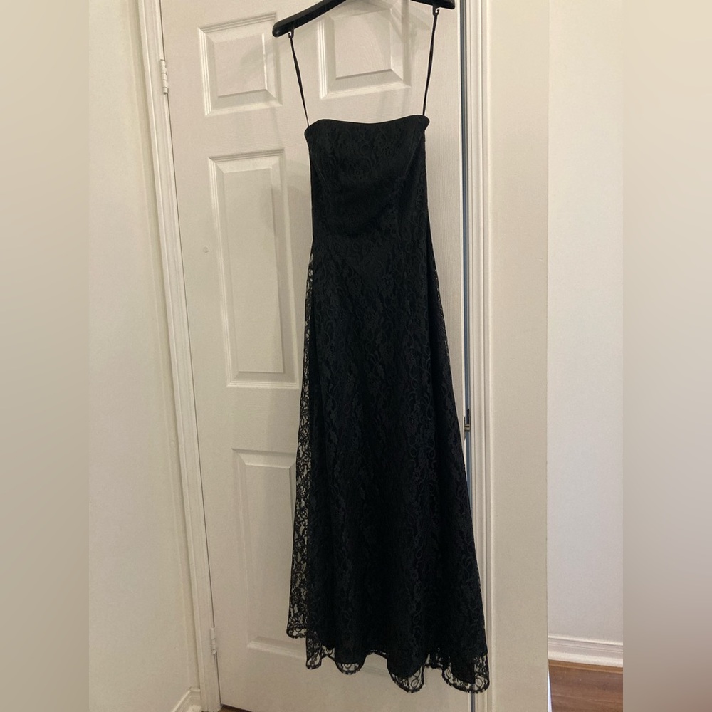 Vintage F/X Black Lace Corset Gown - Size Small